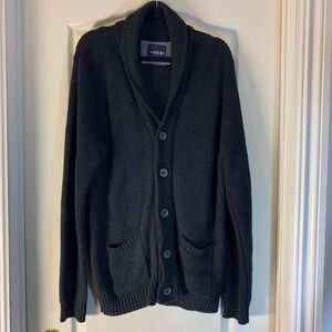 Kolby Men’s Charcoal Knit Cardigan with Buttons & Pockets – XL